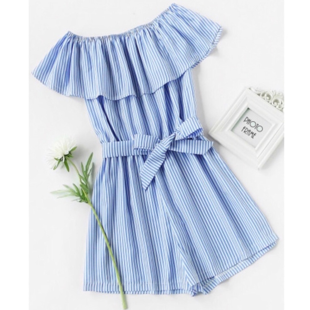 Blue & White Romper